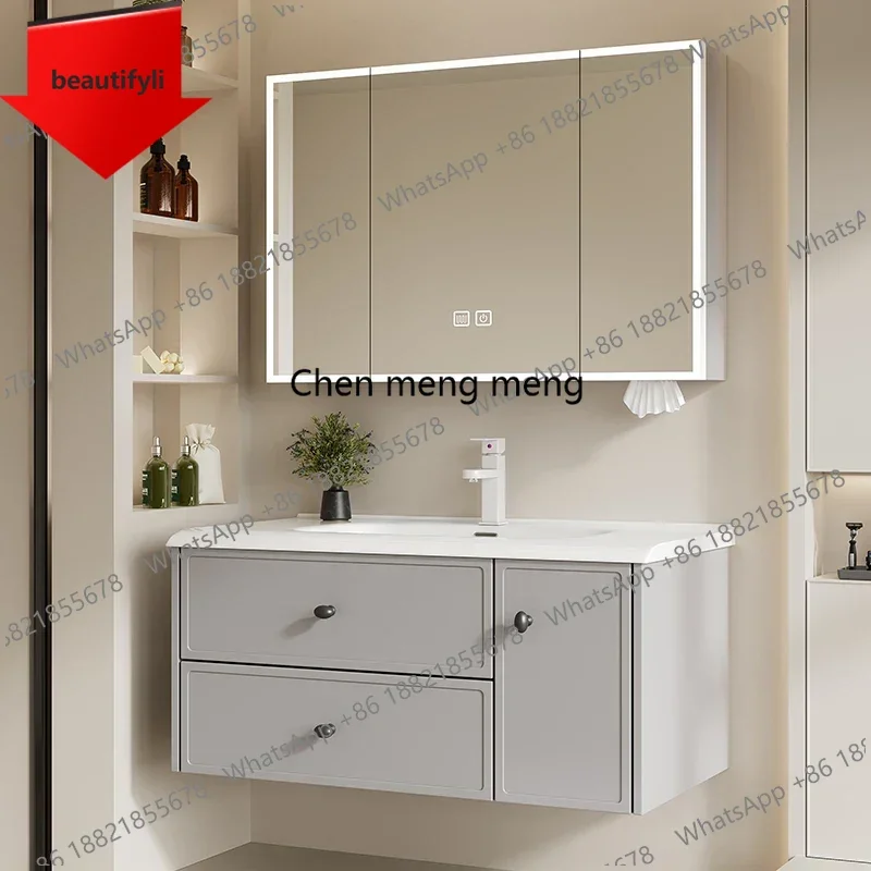

A46 French Washbasin Bathroom Cabinets Toilet Vintage Vanity Storage Bathroom Cabinets Mirrors Shower Armadi Aperti Furniture
