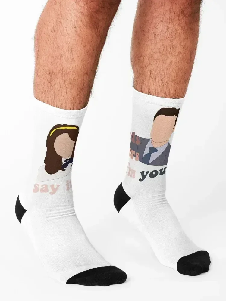 Movie Men Woman Words Letters Say It And I’M Yours Awesome First Day Socks Wholesale designer brand Men's Socks Luxury Women's