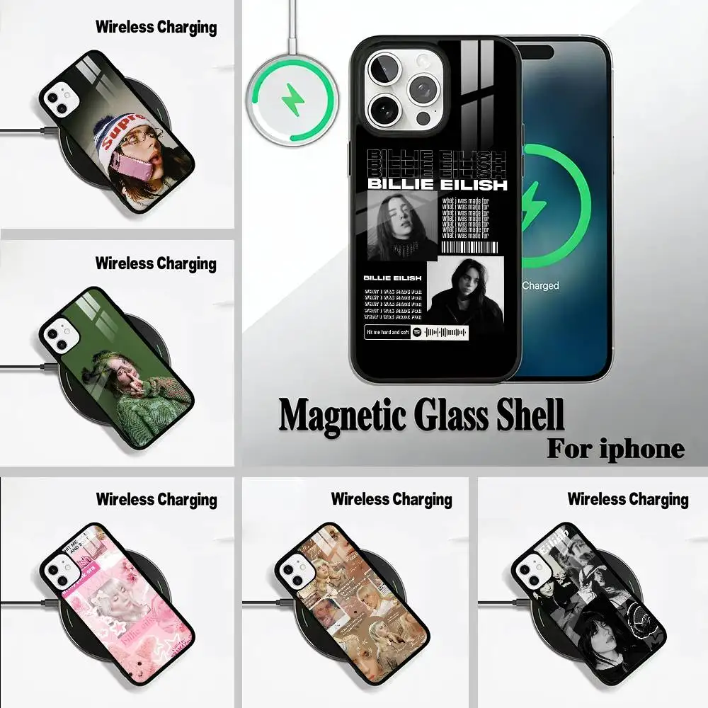 

Young and powerful singer-B-Billie Eilish For IPhone17 16 15 14 13 12 11 Plus Pro Max Plus Wireless Charger Phone Case