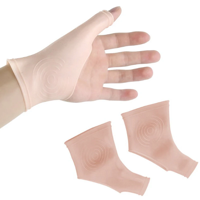 2PCS/1Pair Silicone Gel Wrist Thumb Support Gloves Arthritis Pressure Corrector