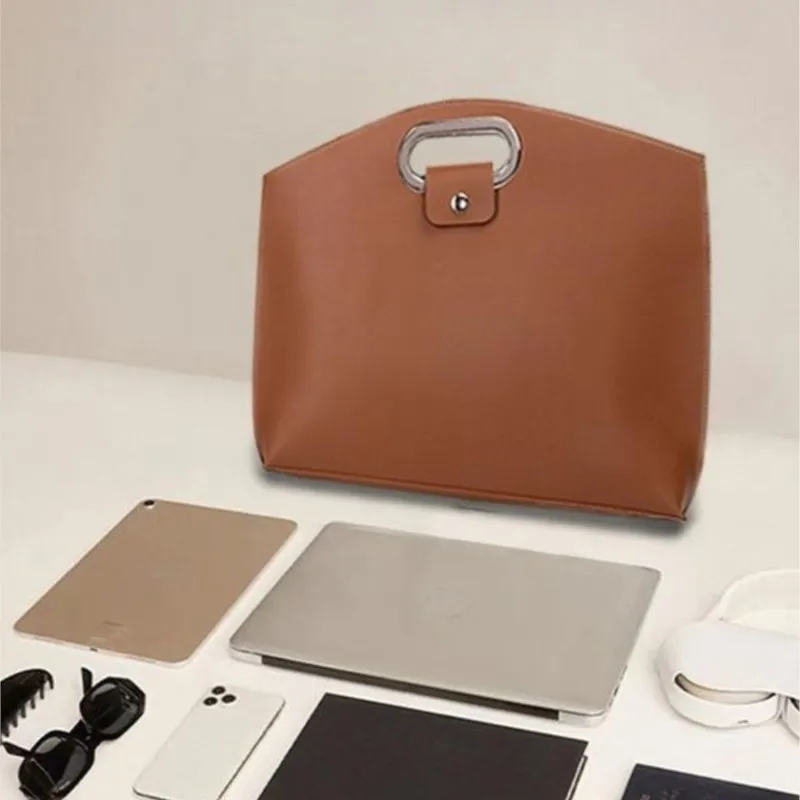 Ins Solid Color Lightweight Laptop Bag Women IPad MacBook Air Pro 14 15 Inch Case Handbag Waterproof Business High End Briefcase