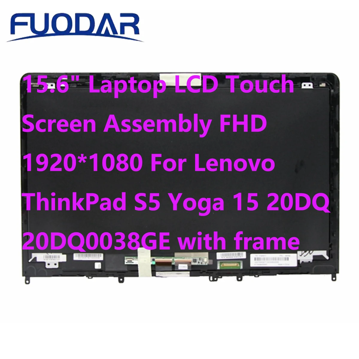 

15.6" Laptop LCD Touch Screen Assembly FHD 1920*1080 For Lenovo ThinkPad S5 Yoga 15 20DQ 20DQ0038GE with frame