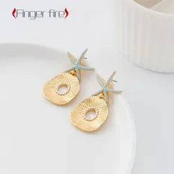 Fashion Silver Plated Starfish Hollow Shell Shape Unique Design Women Earring Anniversary Gift Beach Party Jewelry Working Noble