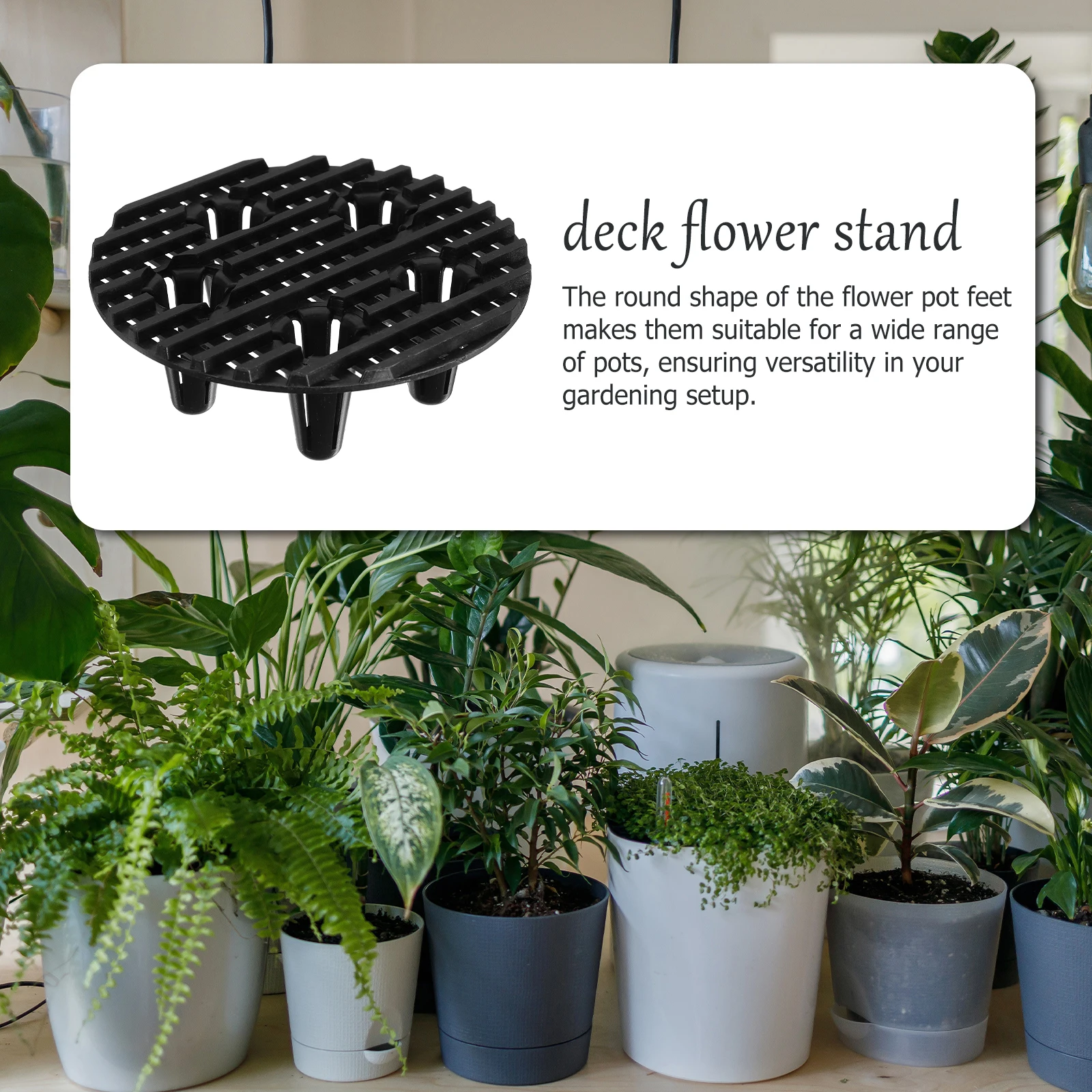 10 قطعة وعاء الزهور البلاستيكي قدم وعاء البستنة الثقيلة الناهضون تصميم دائري حامل النبات داخلي في الهواء الطلق سطح السفينة حامي الأرضية