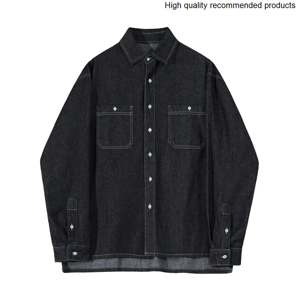 

Sets Men's Denim 2 Pieces Cityboy Japanese Streetwear Fashion Loose Casual Long Sleeve Cargo Shirts Jeans Pants Man Suits