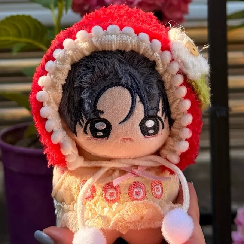 10cm No Attribute Cotton Doll Clothes Strawberry Cake Series Hooded Dress Sweet Cute Flower Decoration Gift For Doll Collectors