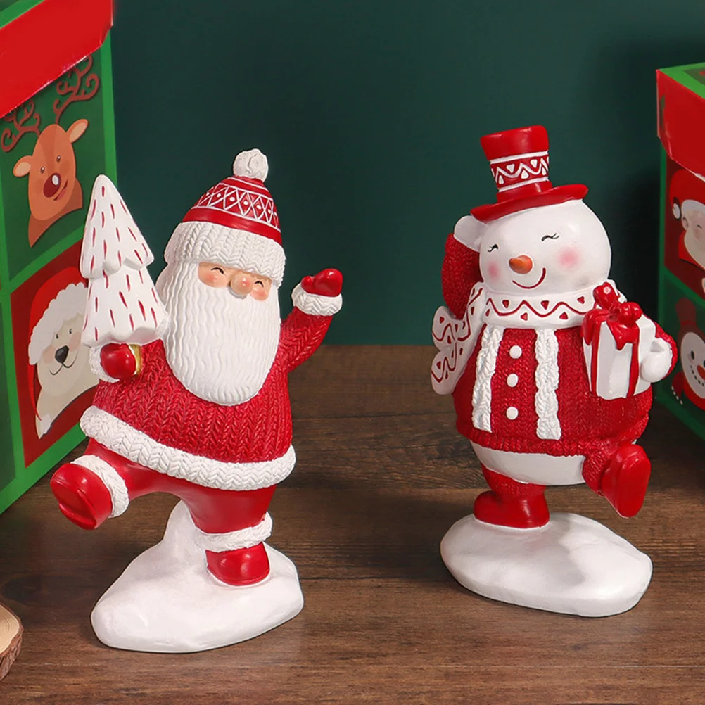 

1Set Christmas Snowman Ornament Exquisite Resin Holiday Decoration Desk Table Centerpiece Xmas Decor Christmas Ornaments