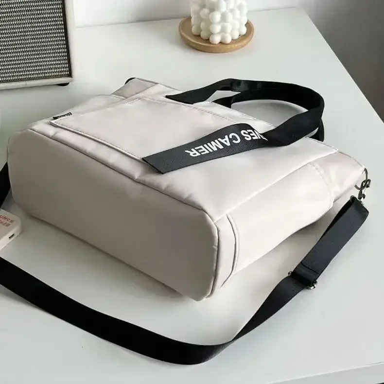 Neue Casual Tote Große Kapazität Schulter Tasche Nylon Wasserdichte Leinwand Handtasche Einfache Mode Messenger Taschen für Schülerin – Detail 10