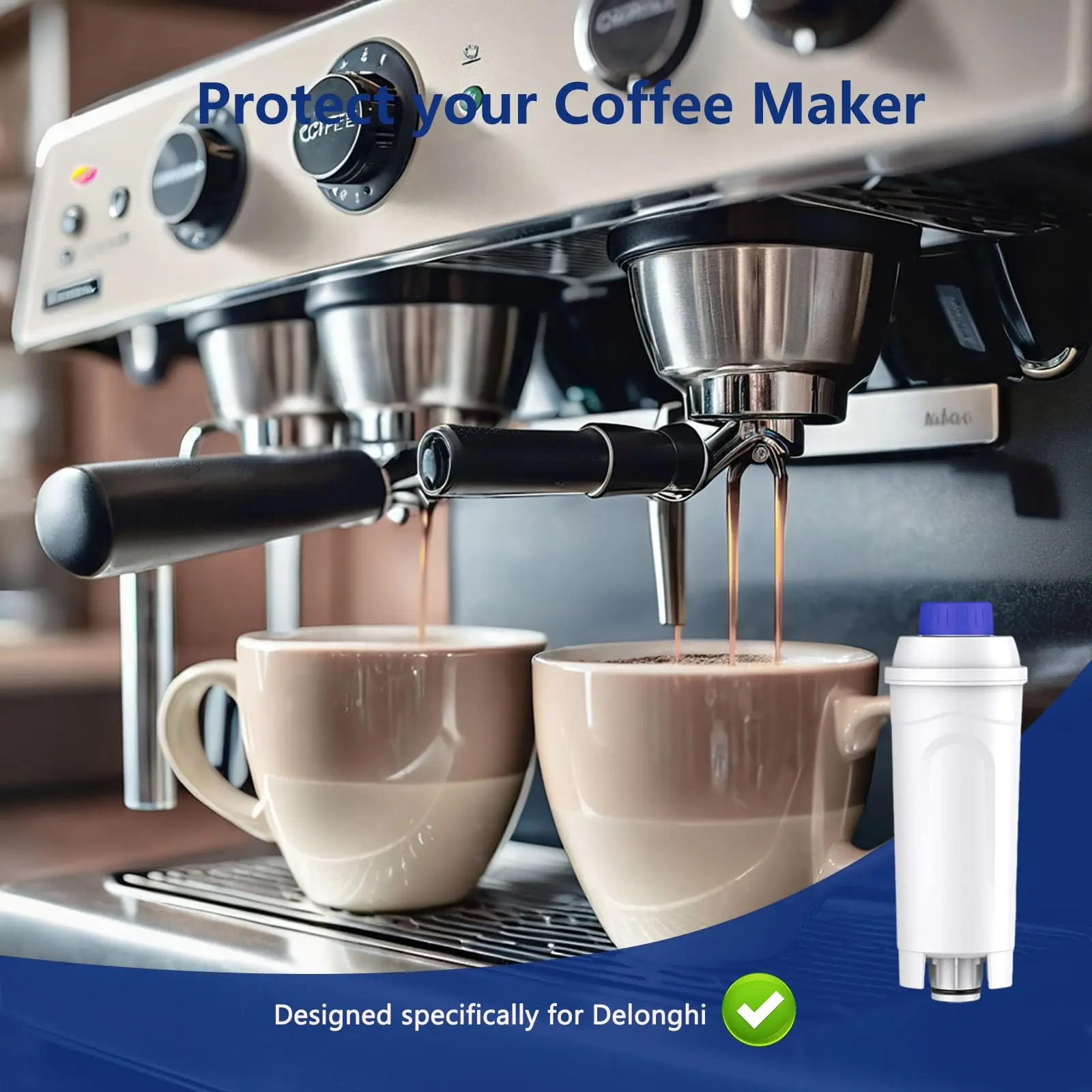 10-1 szt. Filtr do kawy do maszyny Delonghi filtry wody do ekspresu do kawy DLSC002 pasujące do Delonghi 5513292811 ,CFL-950,SER3017