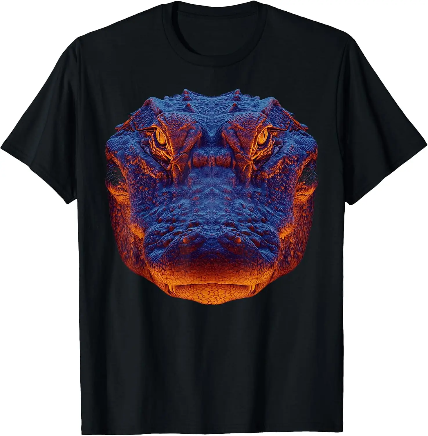 Crocodile Alligator Gator Face T-Shirt Unisex Unique Graphic Print T‑Shirt Soft Cotton Casual Crew Neck Short Sleeve Tee For Men Women Daily Fashion Tops.graphic tee,print t shirt,crew neck,short sleeve.
