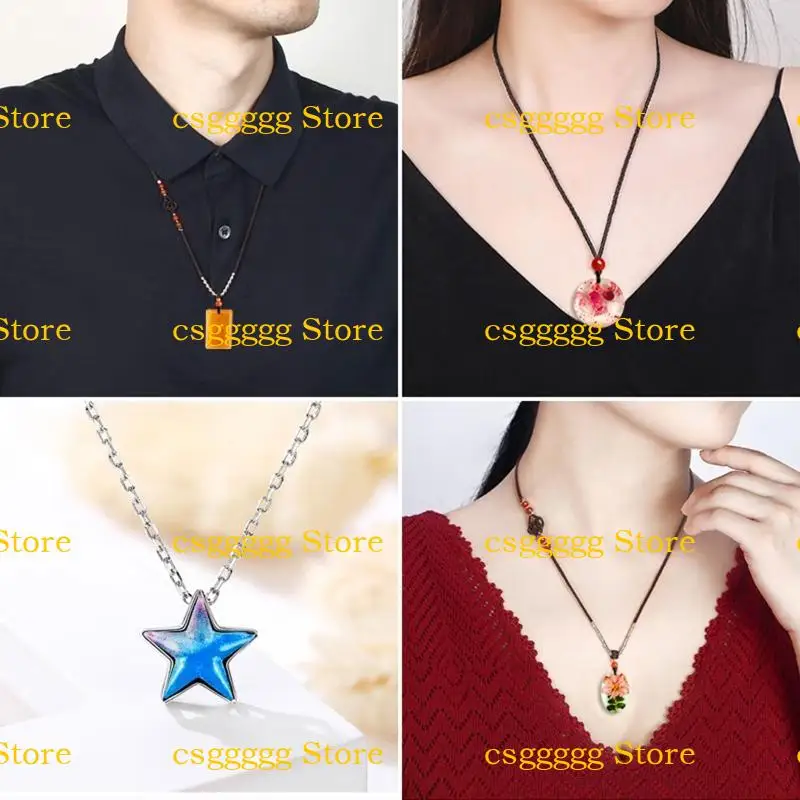 9HJK HEART STAR MOON يدويًا قلادة قلادة ، أداة مجوهرات DIY