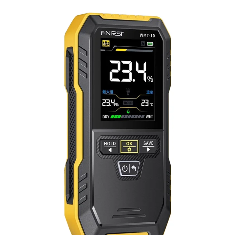 ABDE-WMT-10 مقياس الرطوبة الخشبي الاستقرائي عدم الاتصال الأخشاب الرطبة الجدار كاشف جهاز اختبار الرطوبة غير المدمرة