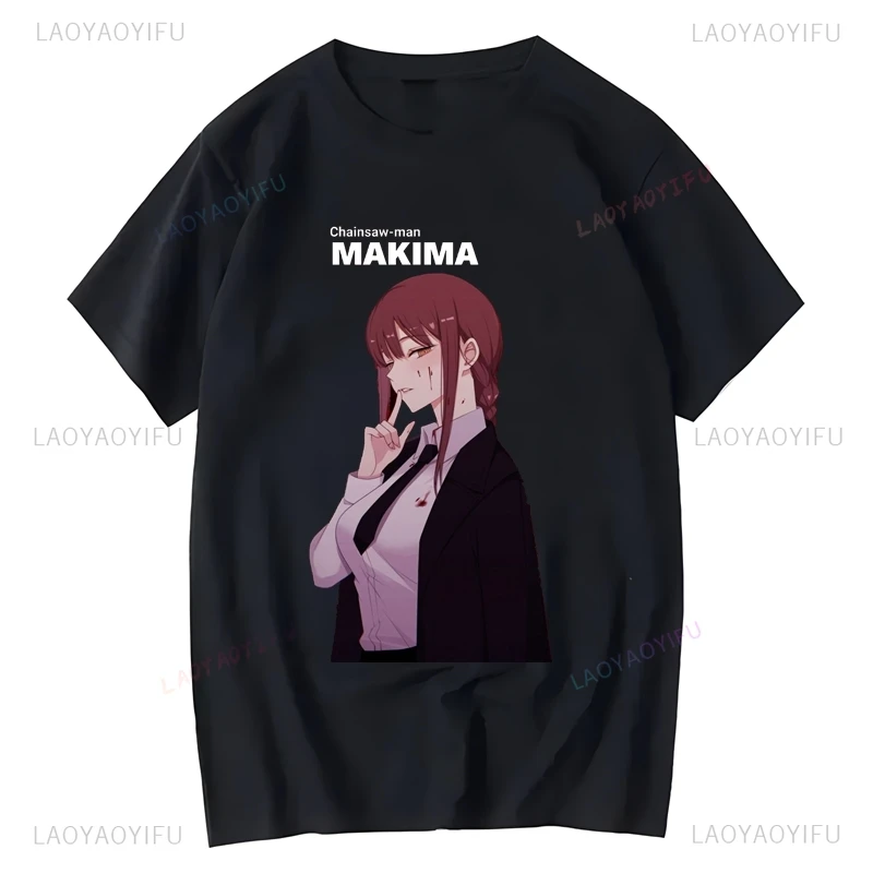 Chainsaw Man -Makima Graphic Printed Top, Unisex Fashion Casual Anime Clothing, Street Daily Top Oversized T-shirt