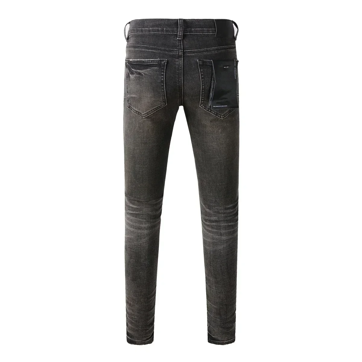 Fashion top quality Purples Jeans Brand  Men High Street Paint Dot Knife Cut Hole Repair Low Rise Skinny Denim Pants