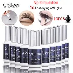 10PCS Gollee Lash Extension Glue 5ML Wholesale Set Ethanol Primer Clean Lash Extensions Supplies Super Bonder Lashes Gule Set