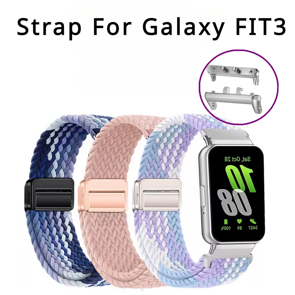 

Нейлоновый тканый ремешок, магнитный ремешок для Samsung Galaxy Fit3 ,Galaxy FIT 3, магнитная пряжка, спортивный браслет, новинка 2024