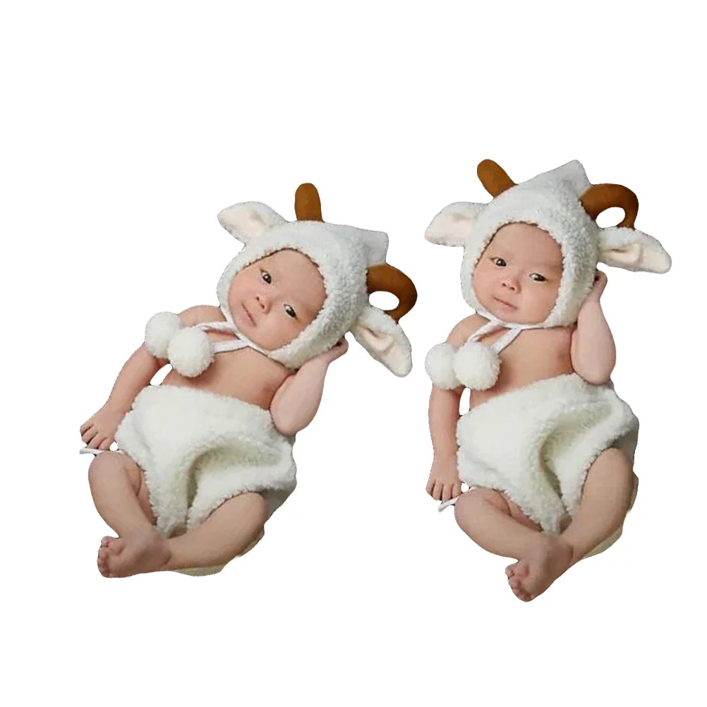 

Baby Photo Suits Adorable Sheep Shape Infant Photography Outfits White 0-6 Months Newborn Costume Perfect Photoshoot Props Party