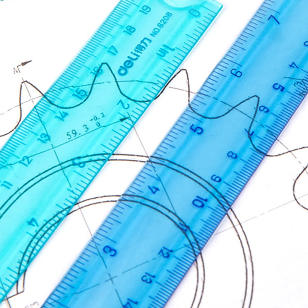 32pcs Colored Plastic Ruler Aesthetic Measuring Drawing Scale Ruler 12 Inch 30Cm Metric With Centimeter Millimeter Inch Scales