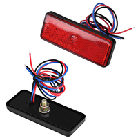 LED Tail Brake Light Rectangle Reflector  Motorcycle Scooter Moped Rectangle LED Reflector Tail Brake Light Stop Lamp