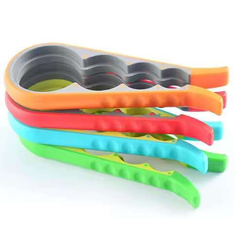 1PC 4-in-1 Multifunctional Non-Slip Kitchen Tool Jar Gripper Lid Opener Can Opener Bottle Opener - Easy to Use Home Essential