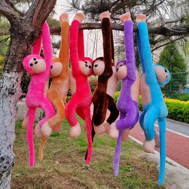 New Color Long Arm Monkey Plush Stuffed Doll Kids Cute Animal Plush Toys Creative Curtain Doll Hanging Monkey Decorative Gifts