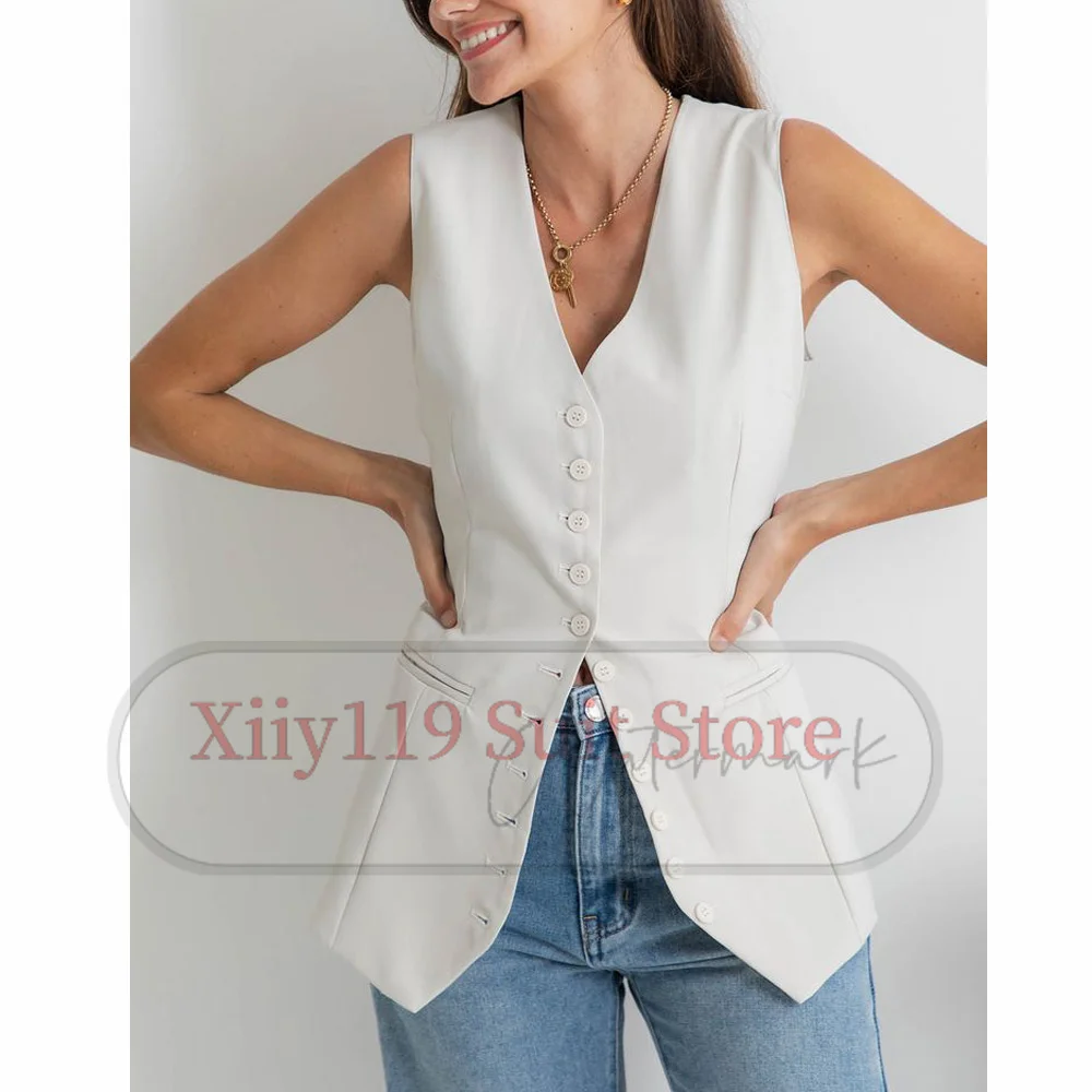 

2024 Ladies New Vest Business Simple Casual Single-breasted Comfortable and Breathable Ladies Vest Top Women Vests for Women