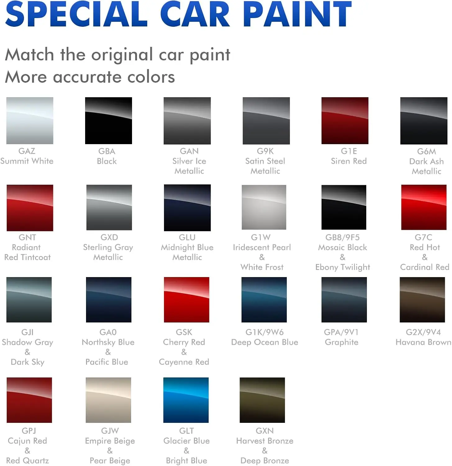 for  GMC Touch Up Paint Kit w/ 2K Clear Coat - Exact Match GAZ Summit White, GBA Onyx Black - Chip Scratch Repair