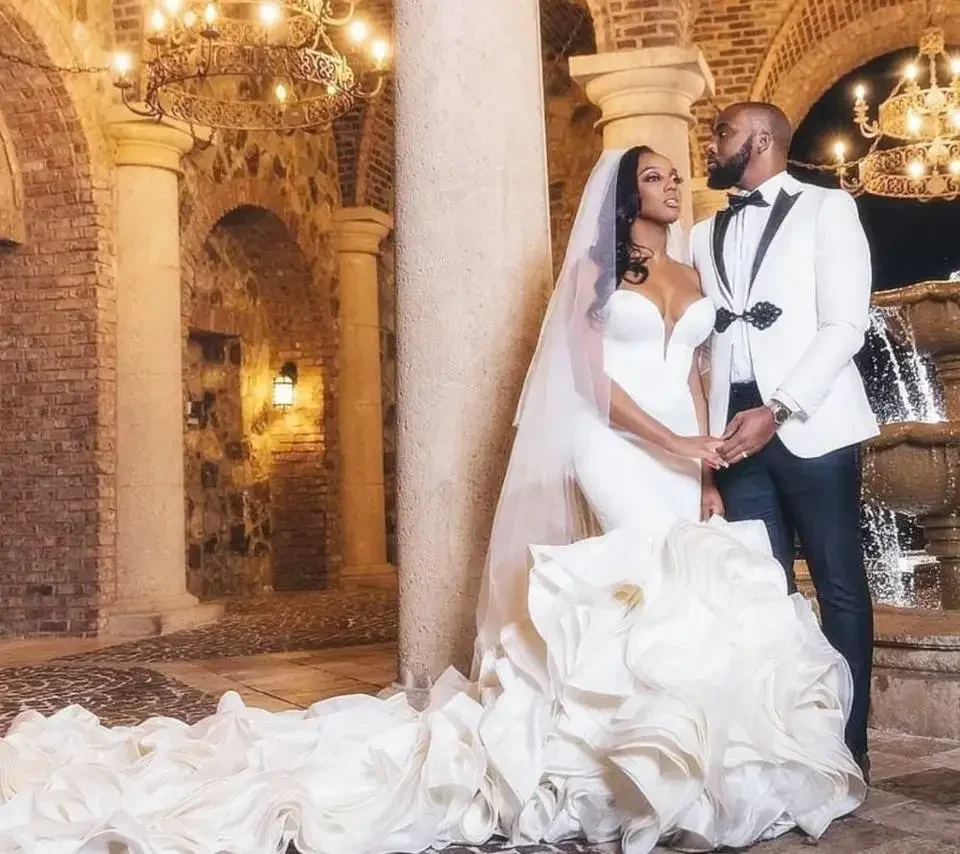 Personalizado sexy querida vestidos de noiva com plissado capela trem luxo jardim africano plus size vestidos de casamento