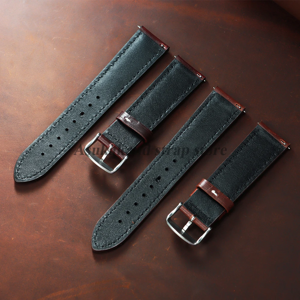 18mm 20mm 22mm cinturino in pelle cerata olio vintage nero per Seiko per Rolex cinturino strato di testa cinturino in pelle di vacchetta cinturino da uomo