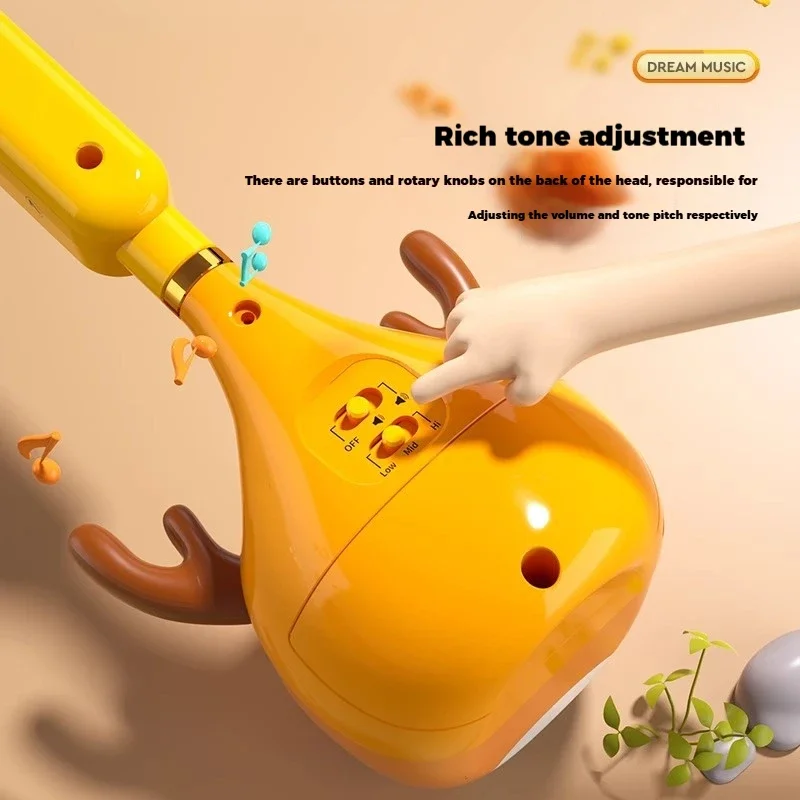 2-in-1-E-Gitarre und Erhu-Synthesizer-Spielzeug für Kinder, tragbares Kaulquappen-Musikinstrument, elektronisches Musikgeschenk für Jungen und Mädchen