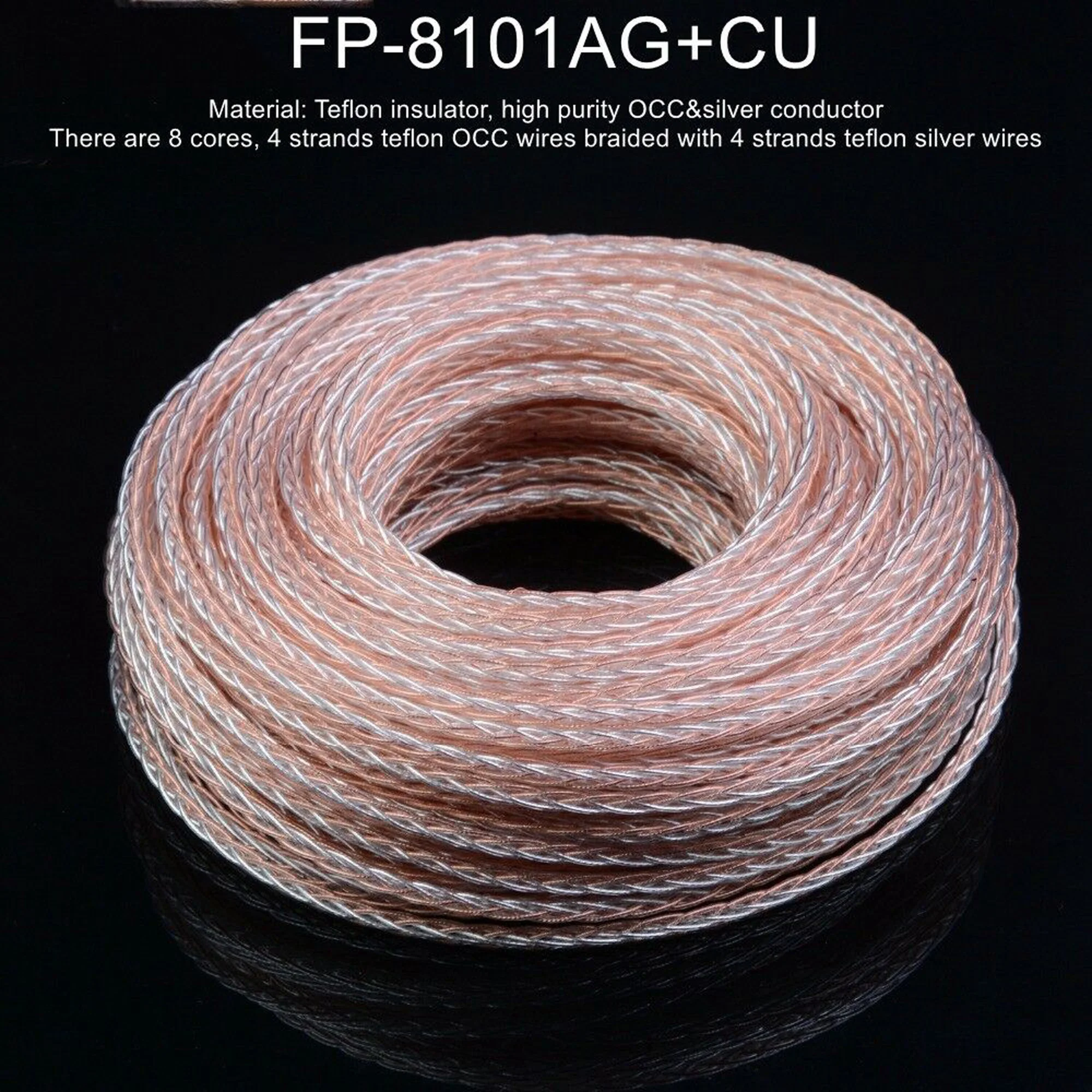 Kopfhörer-Upgrade DIY geflochtenes Kabel PTFE OCC Silberdraht 6N Drahtleitung Headset Kopfhörer Speake 8 Kerne 7 Stränge x 0,1 mm – Detail 4