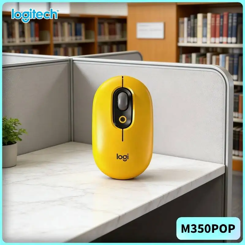 

Тонкая мышь Logitech M350 POP с бесшумным сенсорным управлением, из переработанного пластика, Bluetooth Low Energy для Windows 10 Pro и Enterprise Edition
