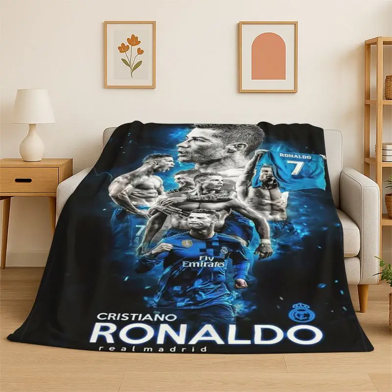 New Football Star Goat R-Ronaldo CR8 Flannel Throw Blanket,Cozy Blanket for Bed,Sofa,Couch,Bedroom,Living Room,Office,Camping