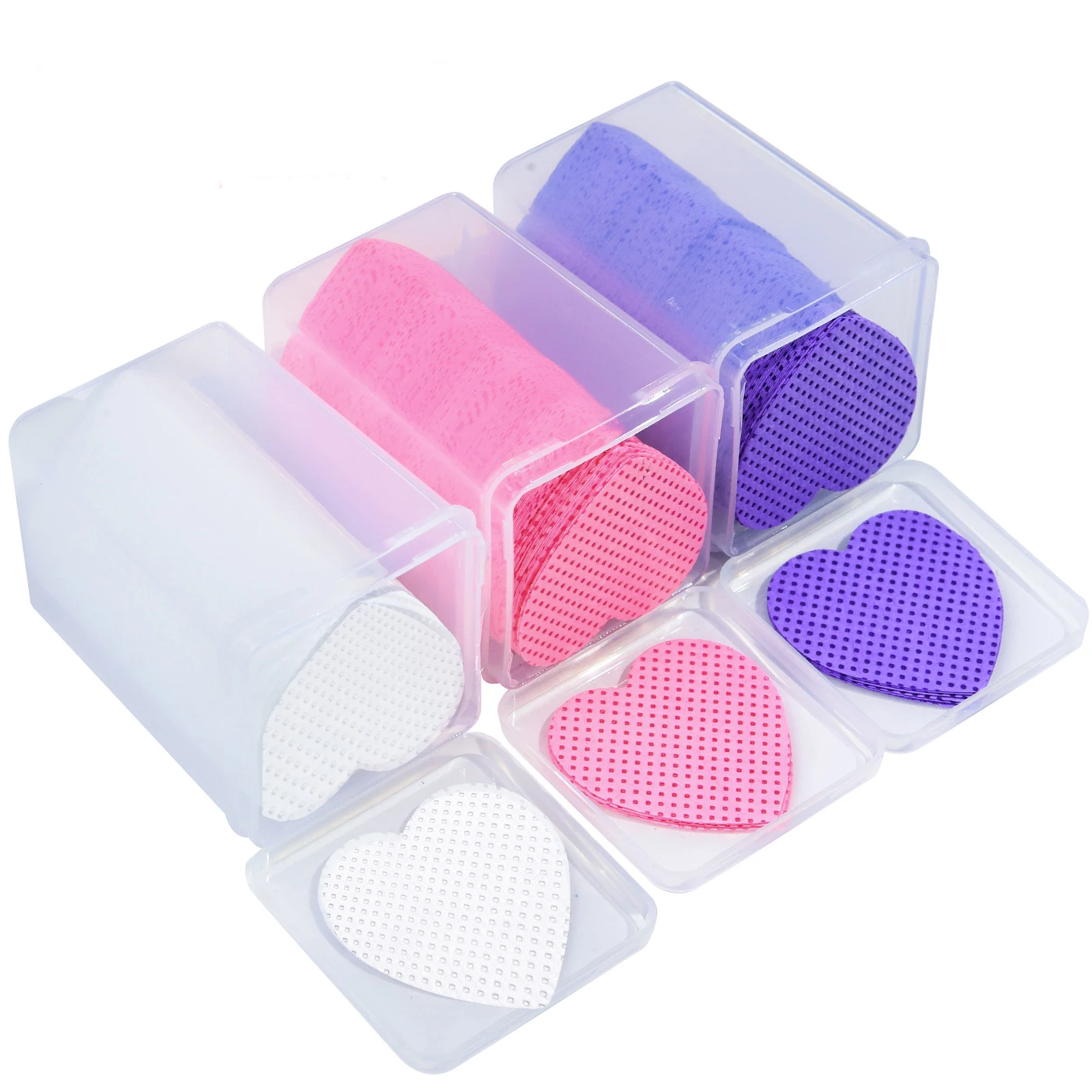 200 Unidades de Lenços Sem Fiapos para Unhas, Removedor de Esmalte, Almofadas de Algodão, Formato de Coração, Gel UV, Ferramentas de Limpeza de Maquiagem