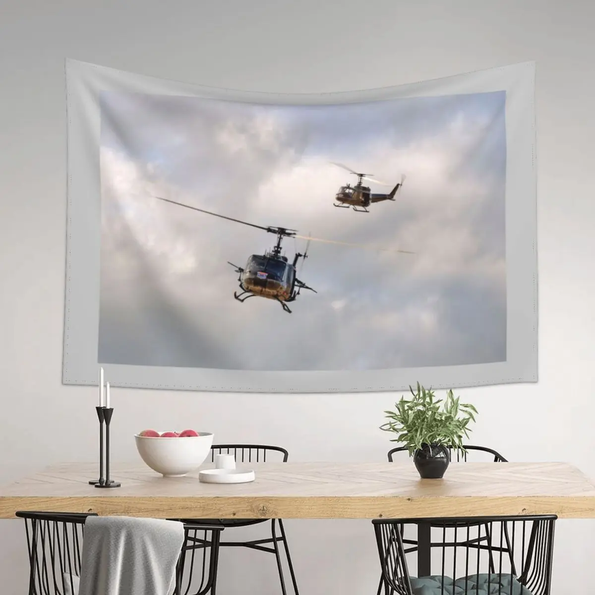 

Bell UH-1 Iroquois Helicopters - (A Pair of Hueys) Tapestry Room Aesthetic Room Decor Room Decoration Aesthetic Tapestry