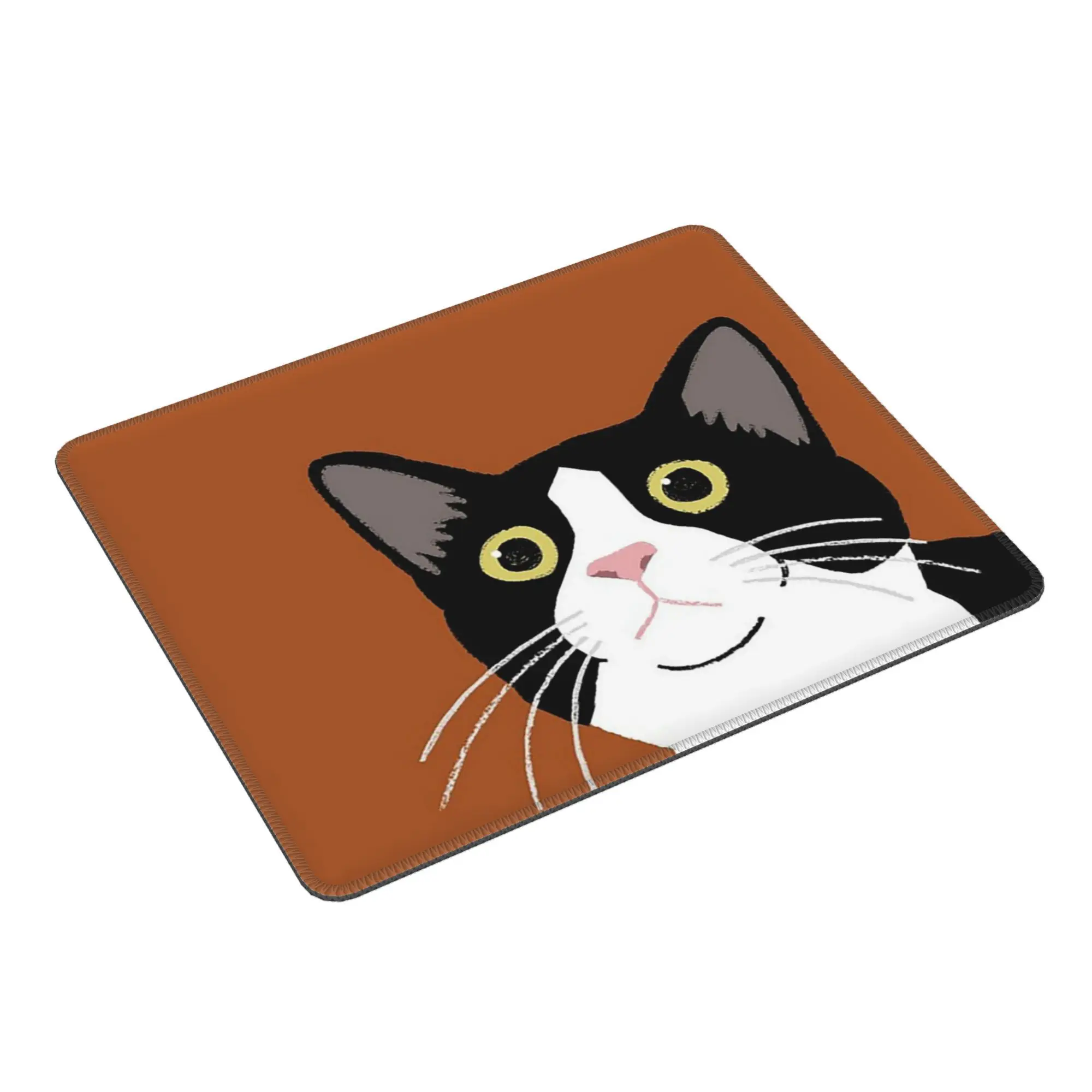 

Bright-Eyed Tuxedo Cat Close-Up Mouse Pad Computer Keyboard Mouse Mat Gamer PC Laptop Desk Mat Office Accessories Table Mats
