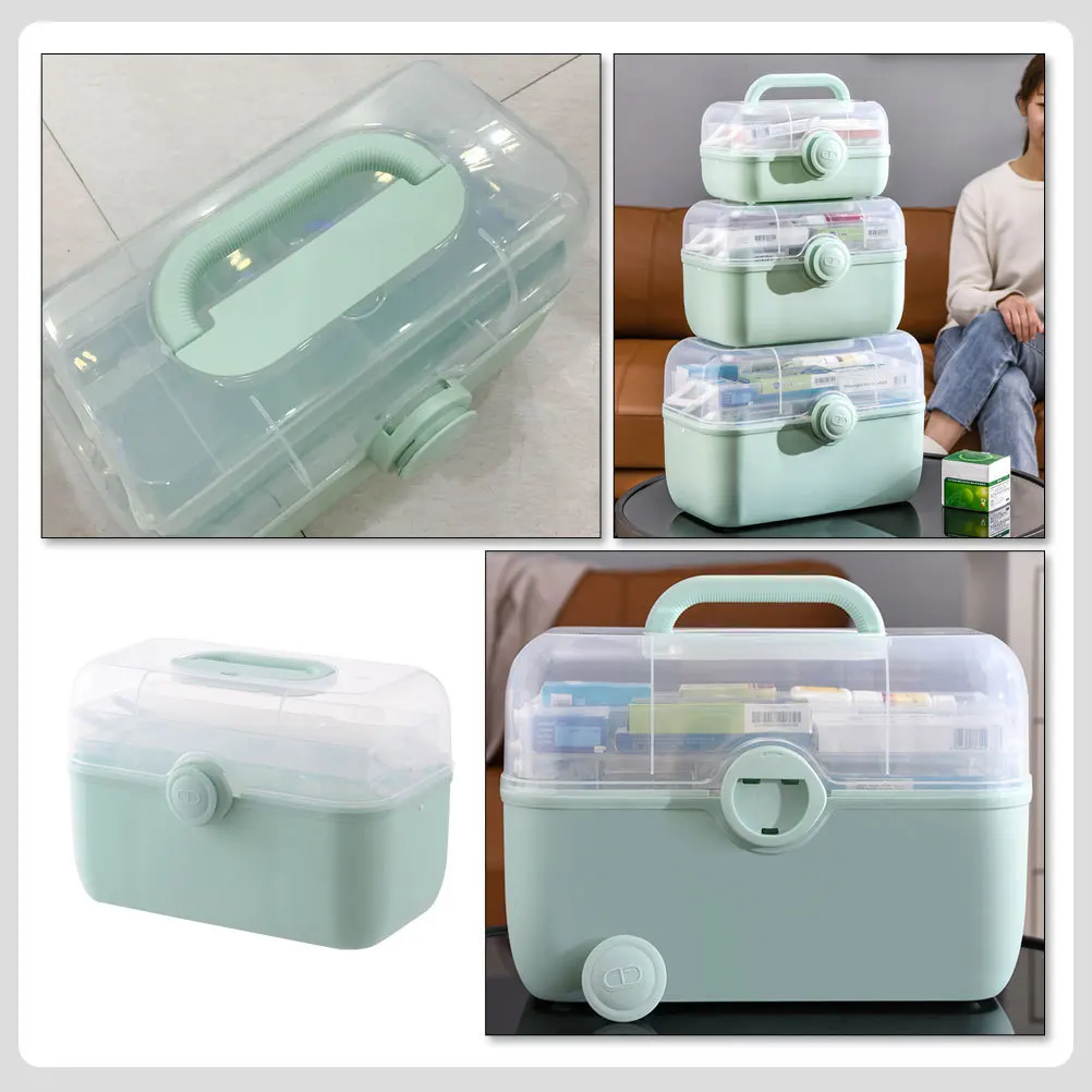 

Аптечка большой емкости, многослойный портативный органайзер для хранения, чехол для хранения медицинского оборудования для семейного использования, аптечка