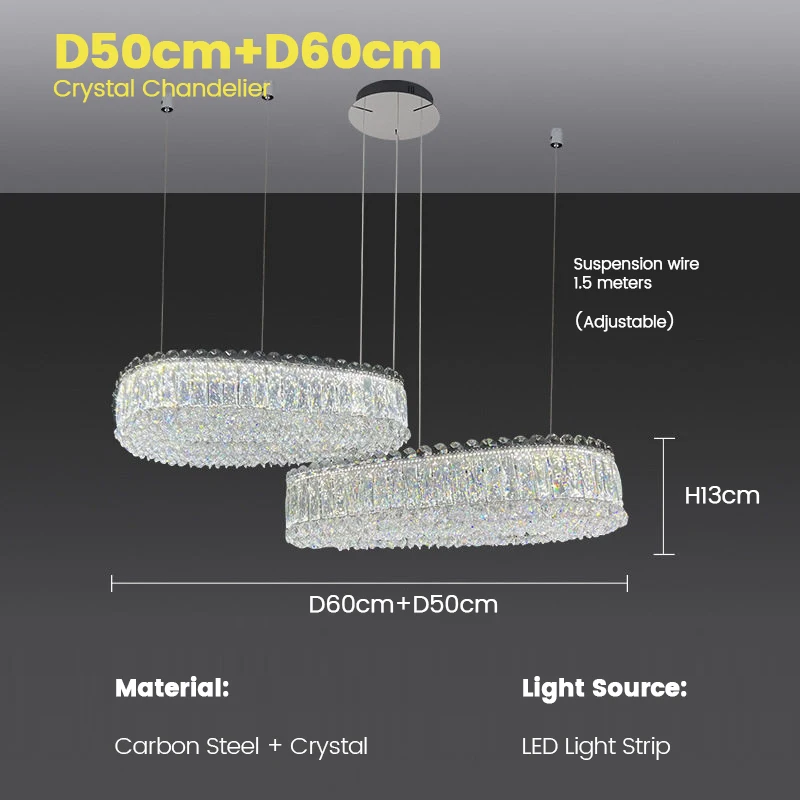 Modern design luxe kristallen plafondkroonluchters voor keuken, woonkamer, hal, lobby, huisdecoratie, verlichting, LED-hanglamp