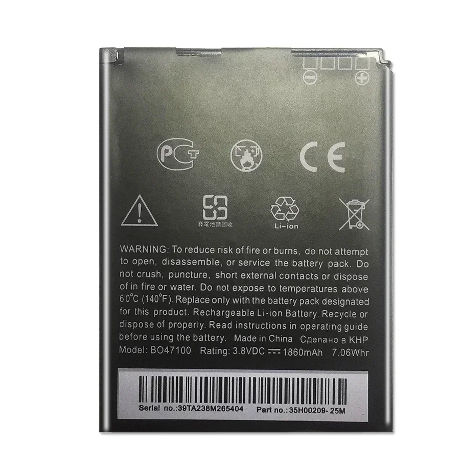 Battery BM60100 for HTC Desire 400(Dual) 500 506e 600 606W T608T Z4 One SC/ST/SU/SV C525c C525E 1800mAh Batteries Warranty