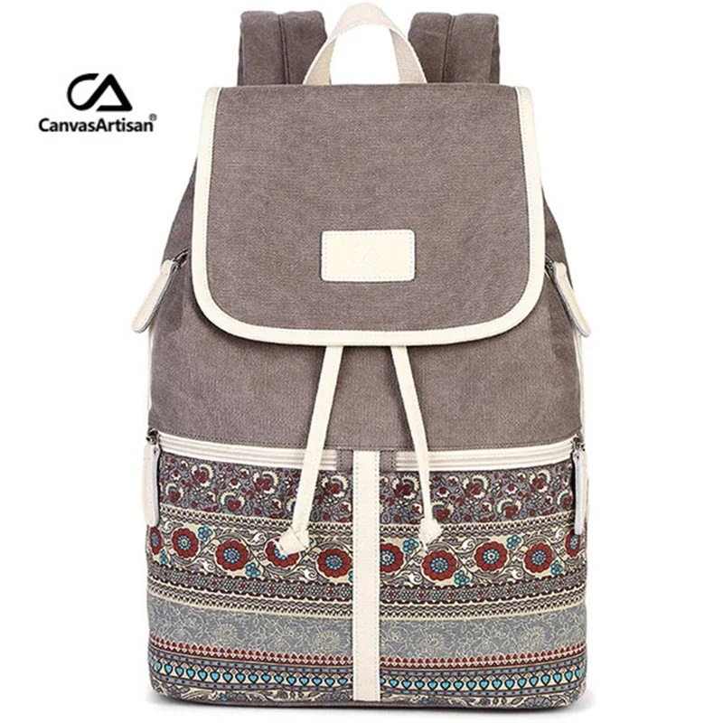 Vintage Women Backpack Canvas Korean Back Pack Schoolbag for Teenage Girls Travel Rucksack Mochila Escolar Retro Feminina Bolsa