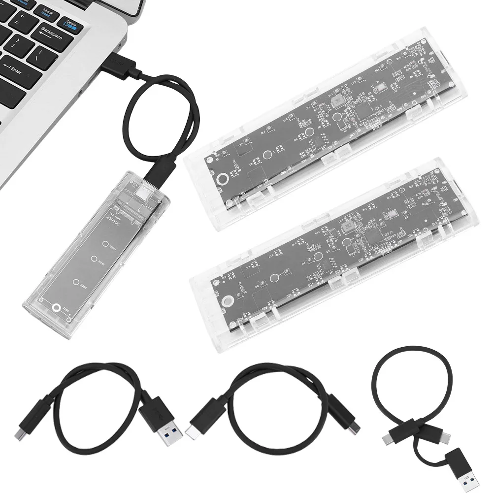 

M.2 NVME PCIe NGFF SATA Dual Protocol SSD Case USB3.1 Type C 10Gbps Solid State Disk Box B-Key B +M Key Tool-free Hard Disk Box