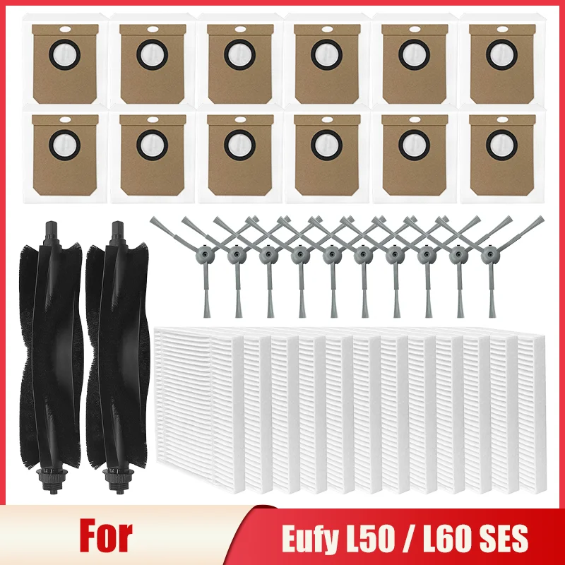 Подходит для Eufy Clean L50/L50 SES, L60/L60 SES, L60 Hybrid, G50/G50 Hybrid Robot Запасные основные боковые щетки Фильтры Аксессуары