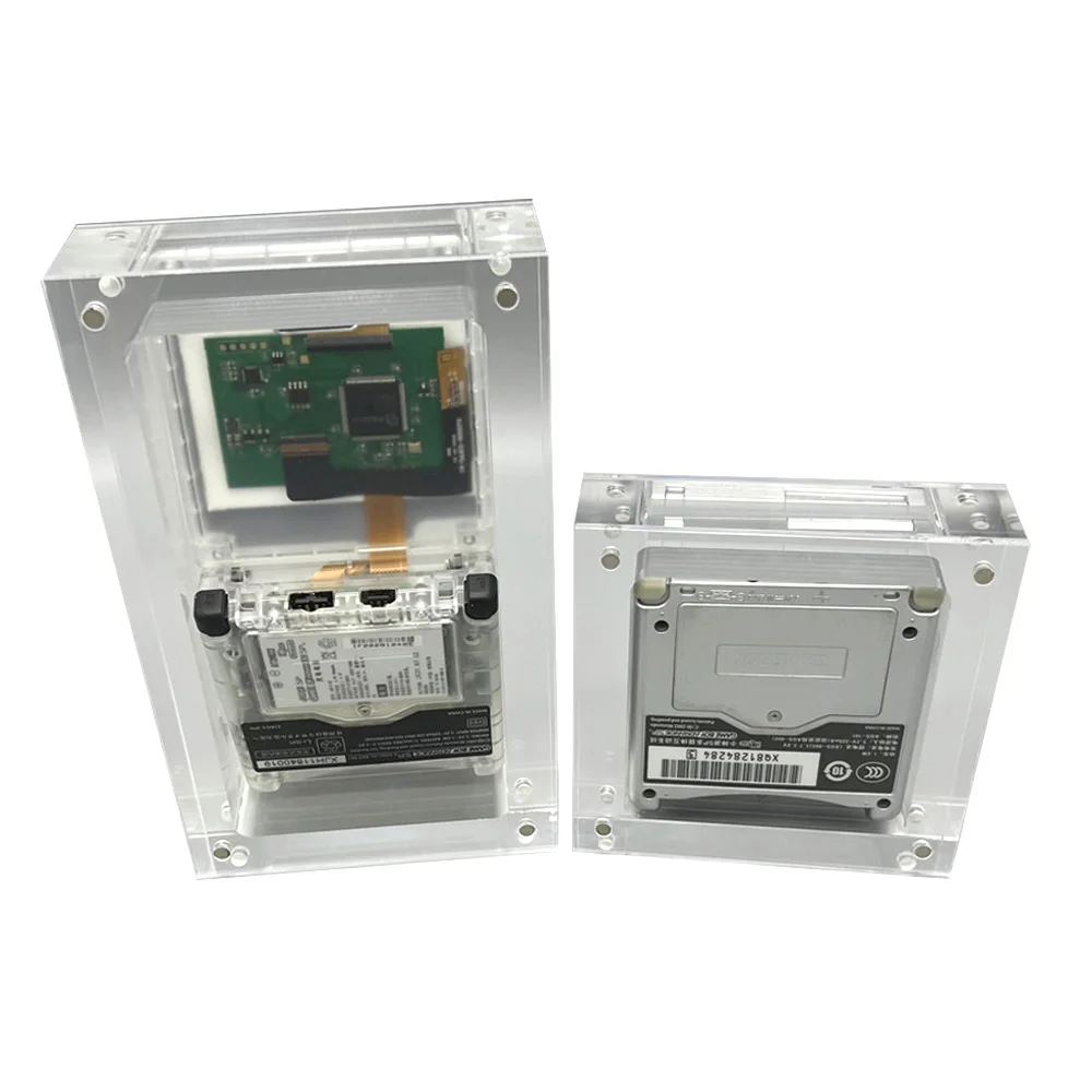 ل GameBoy GBA SP تسليط الضوء على الاكريليك الشفاف تخزين الغطاء المغناطيسي وحدة التحكم صندوق تخزين حامي حالة طريقتين العرض