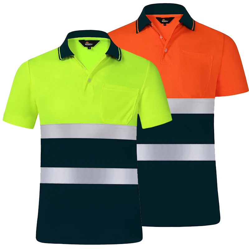 Safety Polo Shirts High Visibility Reflective Shirts Construction Work Shirts for Men