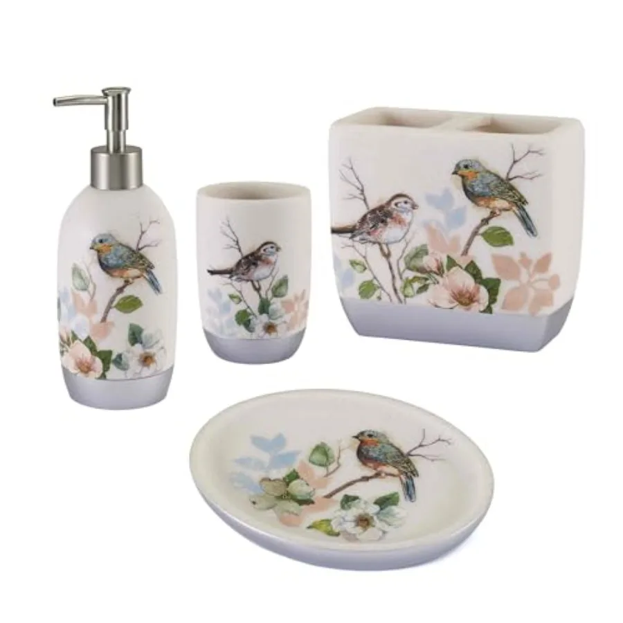 

- cessory Set Resin Tumbler Toobh Holder So Dish and Lotion Pump Ba Decor Love Collection