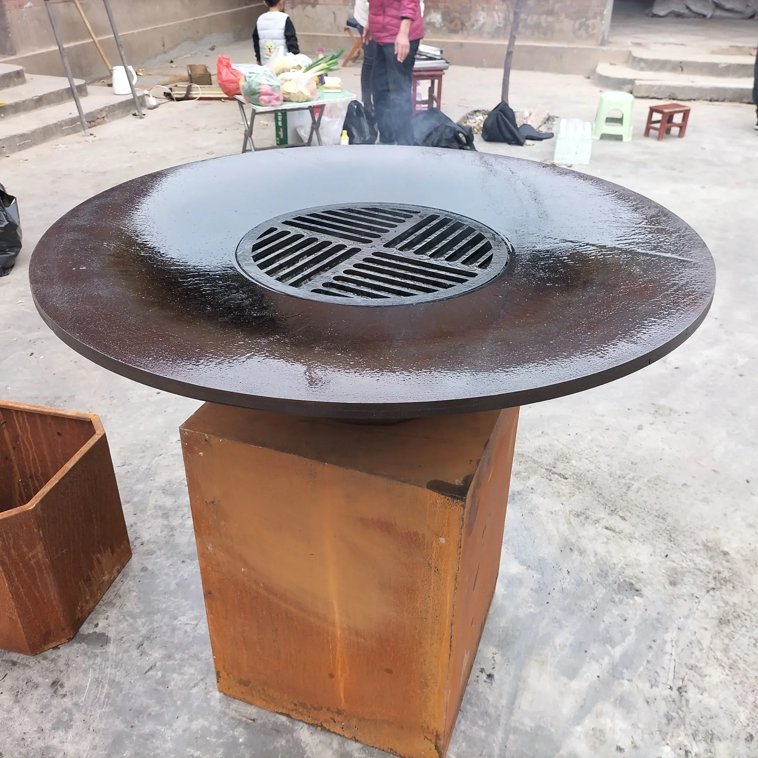 متميز حرق الخشب التجاري شواء موقد الفحم شواية باربيكيو في الهواء الطلق