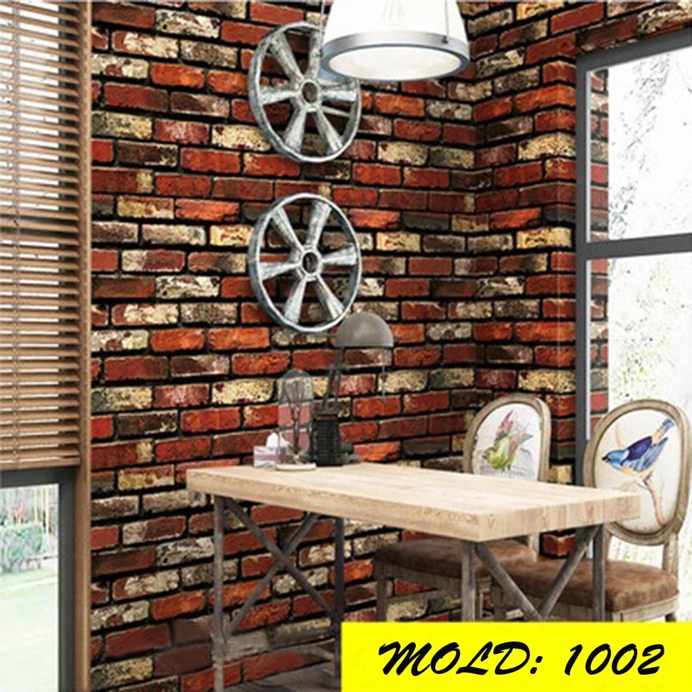 Stone Brick Pattern Wallpaper Self Adhesive Living Room  Restaurant Store Anti Fouling Waterproof Oil Resistant Wallpaper 3D