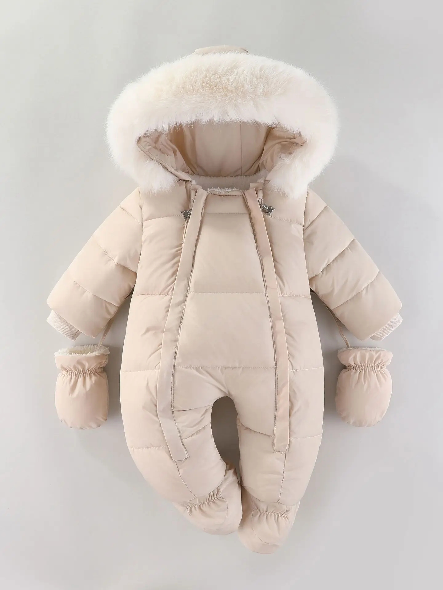 2025 New Baby Winter Rer Thiened Fce Children's Outdoor Clothes Cotton Jaet Baby Carrier Coat Hooded Long Sve