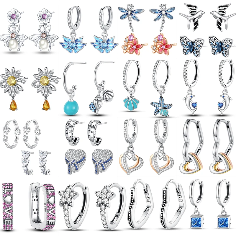 

Серьги-гвоздики женские из серебра 925 пробы с прозрачным Цирконом