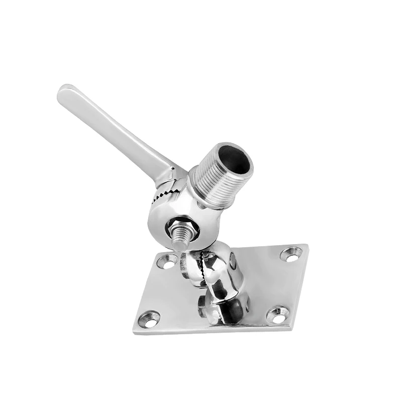 316 Stainless Steel Adjustable Marine Radio VHF 360° Antenna Base Mount Corrosion Resistance Marine Hardware For Boats Yacht